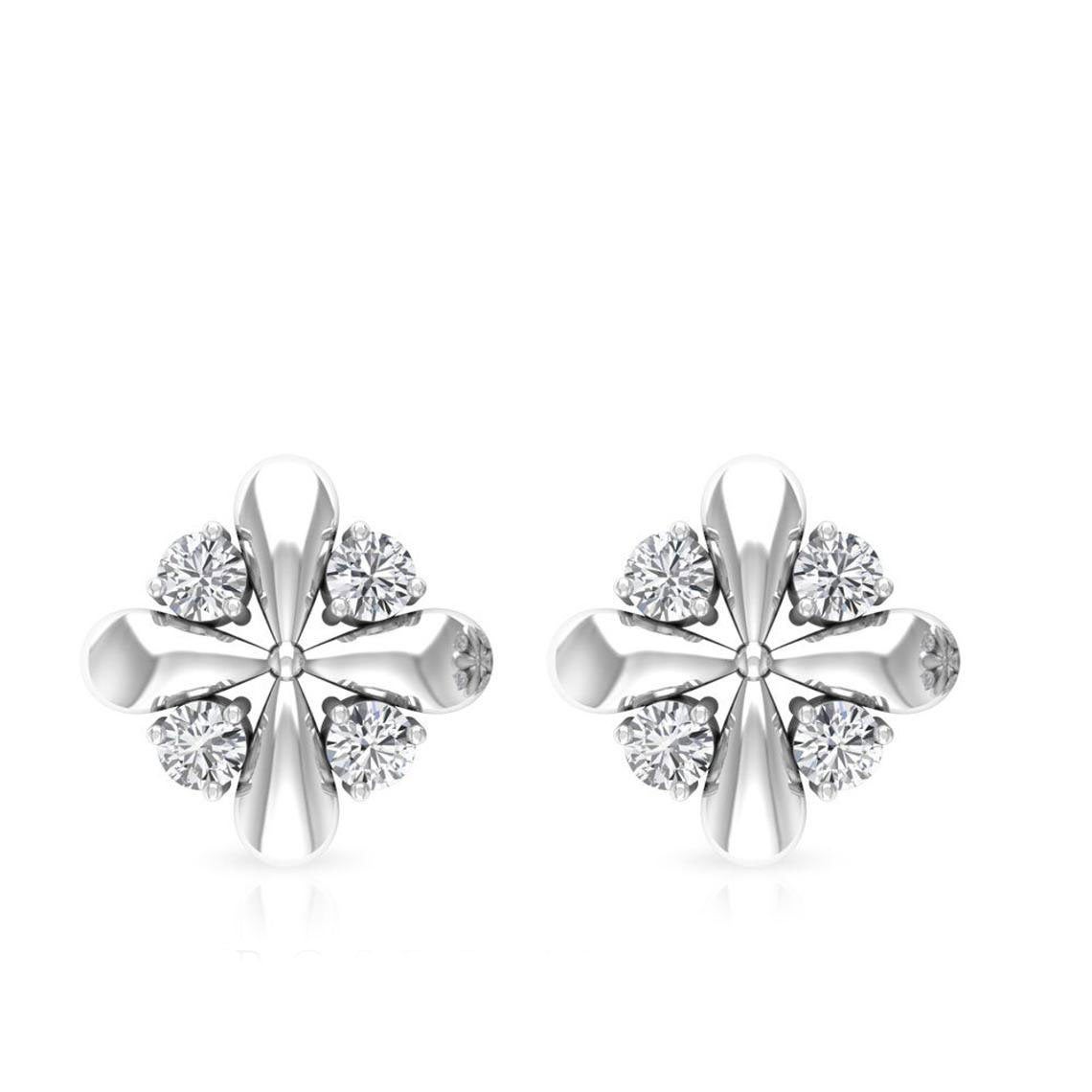10k Gold 0.5ct Flower Moissanite Stud Earring